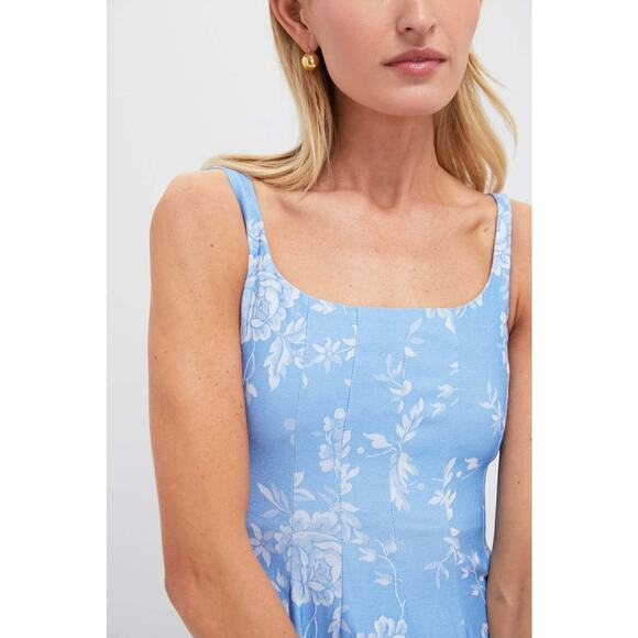 STAUD Blue Rose Wells Summer Dress NWT Size 6 Retail $395 Tuckernuck - Picture 5 of 6